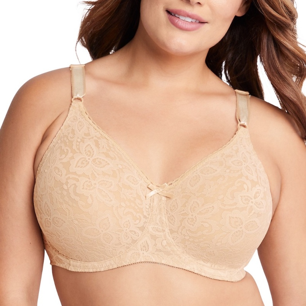 BALI nude comfort U back lace & smooth underwire bra size 40DD style 3432 NWOT